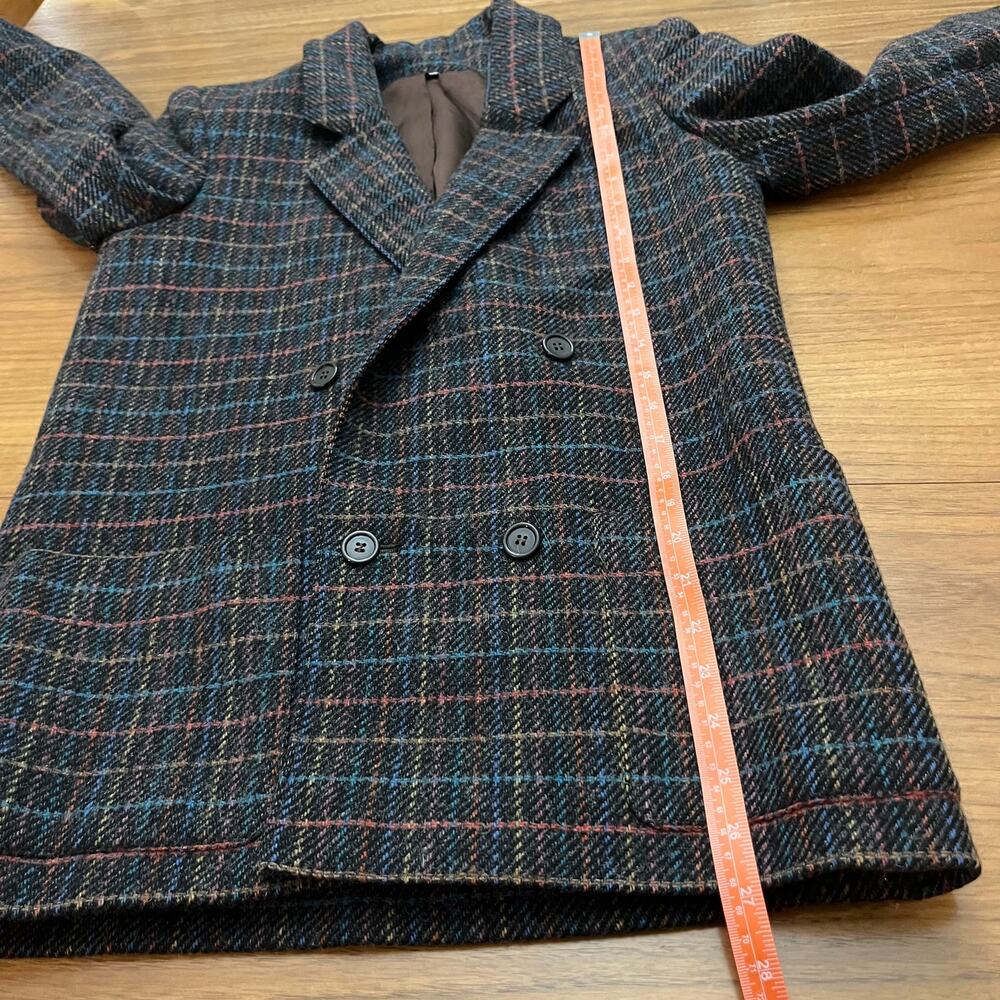Vintage Peabody House Wool Blazer Size 7 8 Charcoal Multi Stripe - Picture 8 of 10